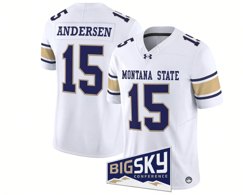 Montana State Bobcats #15 Patrick Duchien White Football Game Jersey