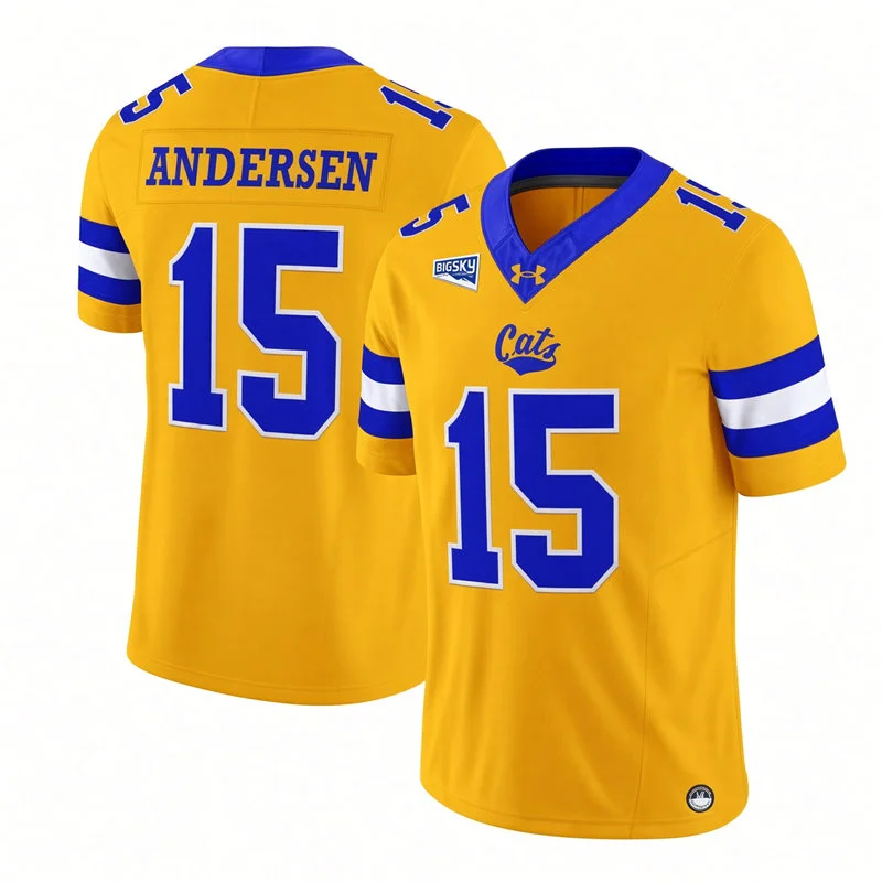 Montana State Bobcats #15 Patrick Duchien Gold Football Game Jersey