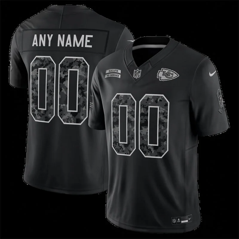 Kansas City Chiefs Custom Black 2026 Salute to Service Limited Jersey