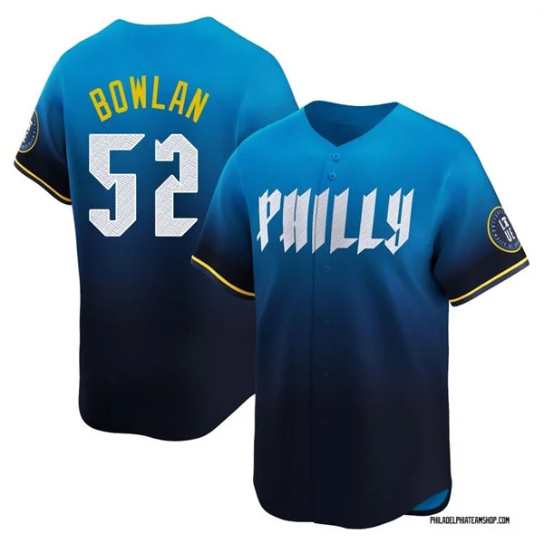 Mens Philadelphia Phillies #52 Jonathan Bowlan Nike Blue City Connect Limited Jersey
