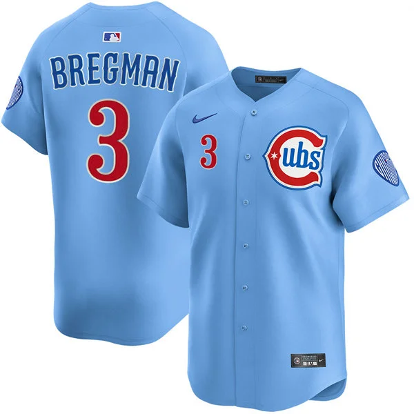 Youth Chicago Cubs #3 Alex Bregman Light Blue Alternate Limited Jersey