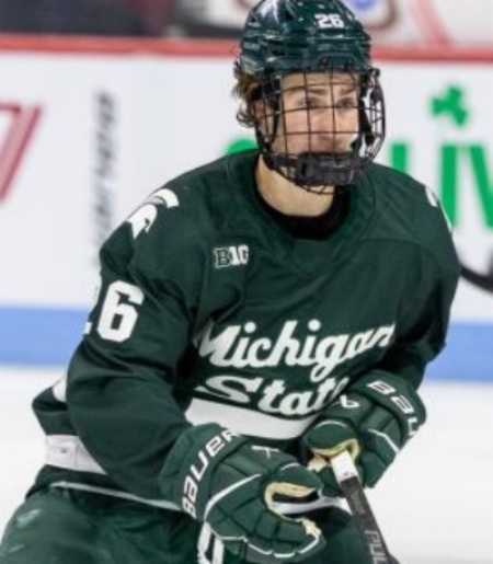 Michigan State Spartans #26 Eric Nilson 2024 Green Hockey Jersey