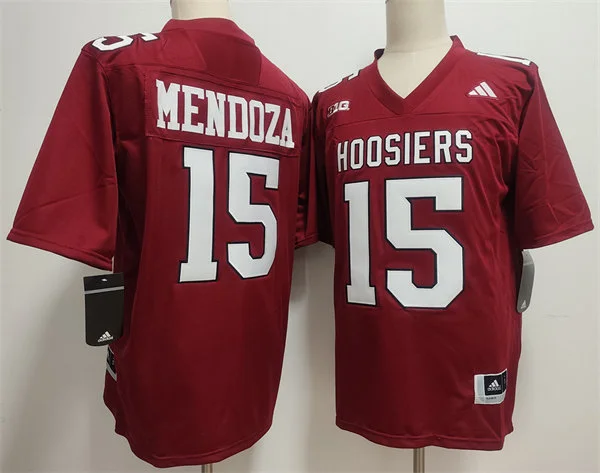 Mens Indiana Hoosiers #15 Fernando Mendoza Crimson Hoosiers College Football Jersey