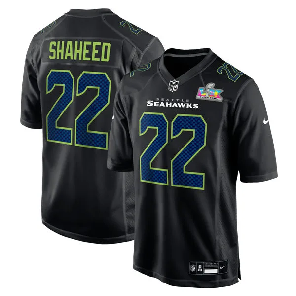 Youth Seattle Seahawks #22 Rashid Shaheed Nike Black Carbon Fashion Game Jersey