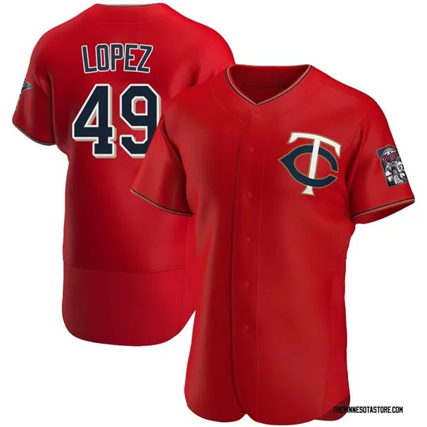 Mens Minnesota Twins #49 Pablo Lopez Nike Red Alternate Vapor Limited Jersey