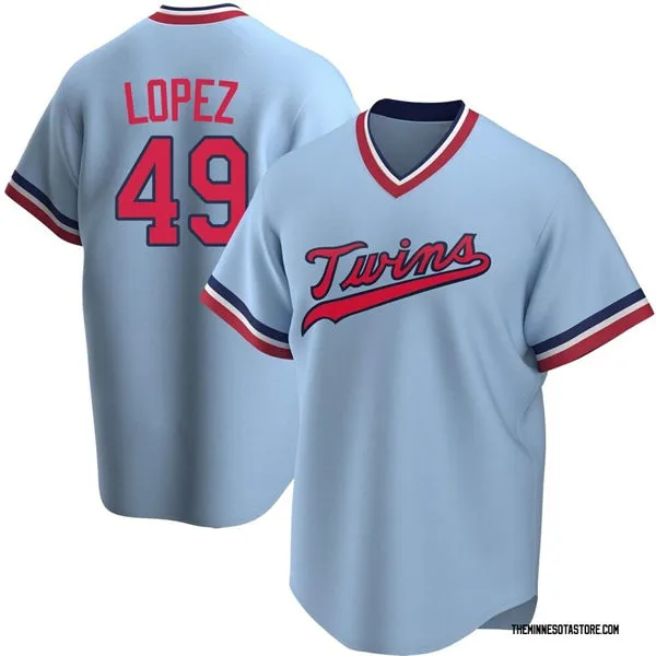 Mens Minnesota Twins #49 Pablo Lopez Nike Light Blue Throwback Cooperstown Collection Limited Jersey