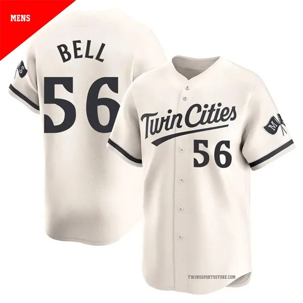 Mens Minnesota Twins #56 Josh Bell Nike Cream Alternate Vapor Limited Jersey