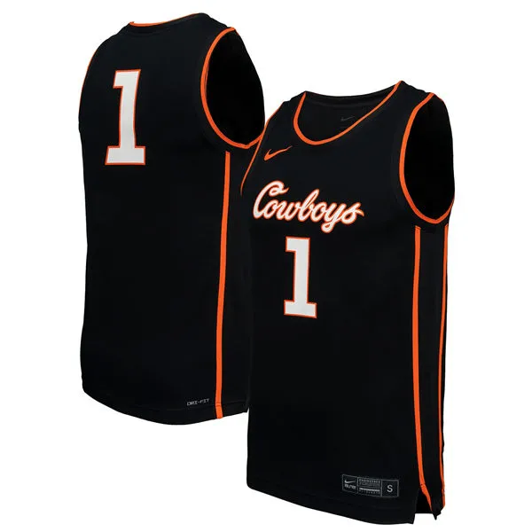 Oklahoma State Cowboys Custom Nike 2026 Black Basketball Game Jersey