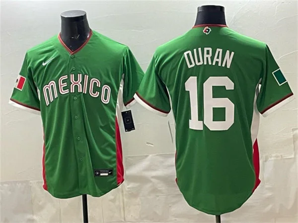 Men's Mexico #16 Jarren Duran Green 2026 World Baseball Classic Jersey