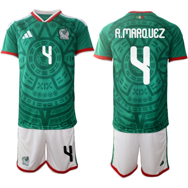 Mens Mexico #4 Rafael Marquez 2026 FIFA World Cup Home Green Soccer Jersey Suit