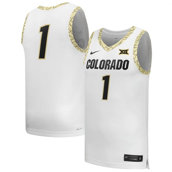 Colorado Buffaloes Custom Nike 2026 White Black XII College Basketball Game Jersey