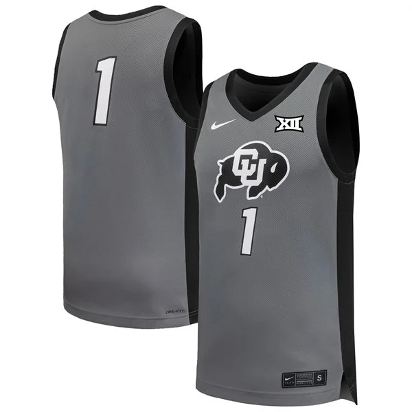 Colorado Buffaloes Custom Nike 2026 Gray XII College Basketball Game Jersey