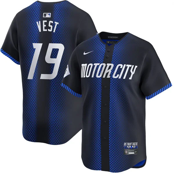 Men's Detroit Tigers #19 Will Vest Nike Navy City Connect Limited Jersey