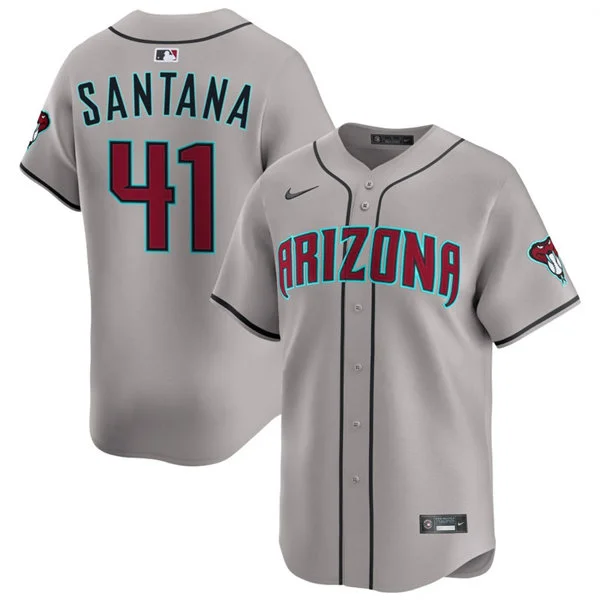 Mens Arizona Diamondbacks #41 Carlos Santana Nike Gray Road Limited Jersey