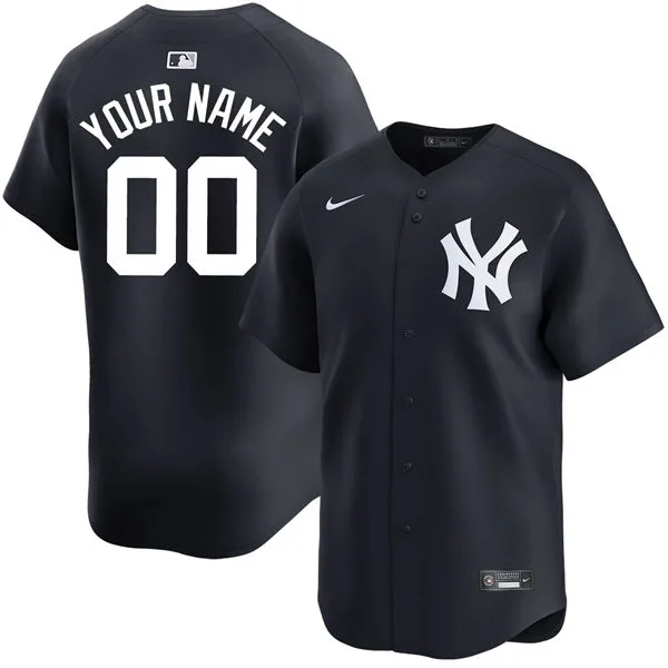 New York Yankees Custom Nike Navy NY Alternate Limited Jersey