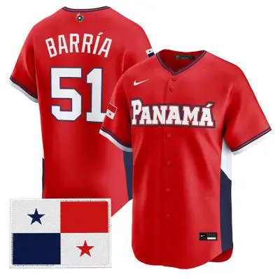 Panama Baseball #51 Jaime Barra 2026 World Baseball Red Limited Jersey
