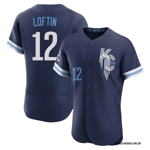 Mens Kansas City Royals #12 Nick Loftin Nike Navy City Connect Jersey