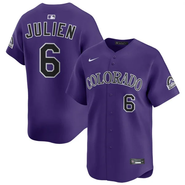 Mens Colorado Rockies #6 Edouard Julien Nike Purple Alternate Limited Jersey
