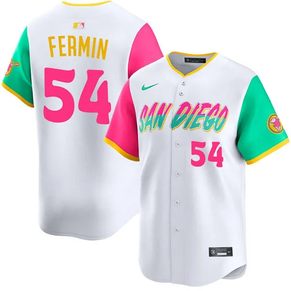 Mens San Diego Padres #54 Freddy Fermin Nike White City Connect Limited Jersey