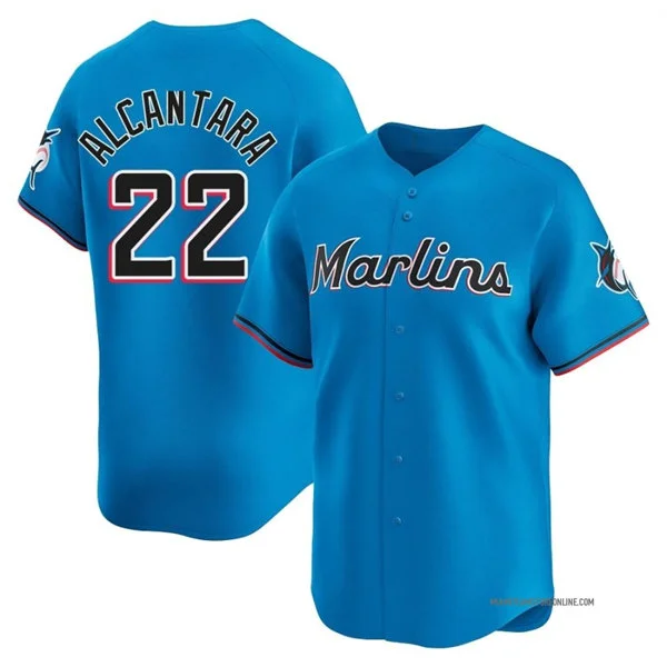 Mens Miami Marlins #22 Sandy Alcantara Nike Blue Alternate Limited Jersey