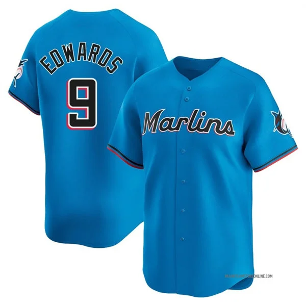Mens Miami Marlins #9 Xavier Edwards Nike Blue Alternate Limited Jersey