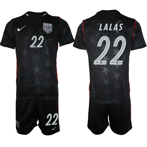 Mens USA National Team #22 Alexi Lalas Away Navy 2026 FIFA World Cup Soccer Jersey Kit