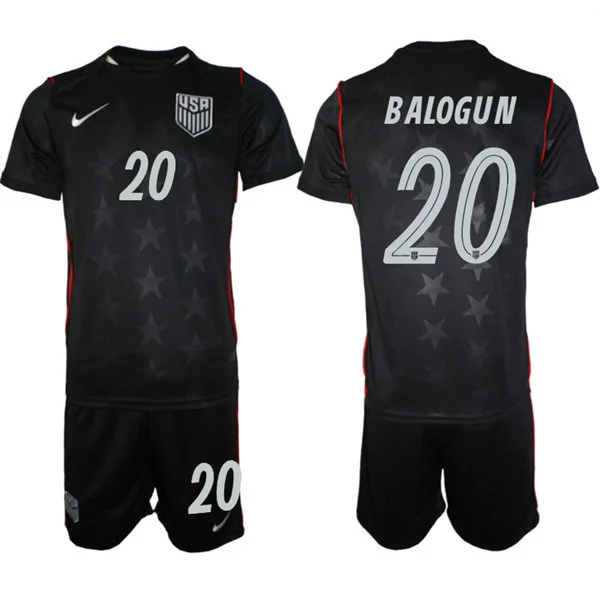 Mens USA National Team #20 Folarin Balogun Away Navy 2026 FIFA World Cup Soccer Jersey Kit