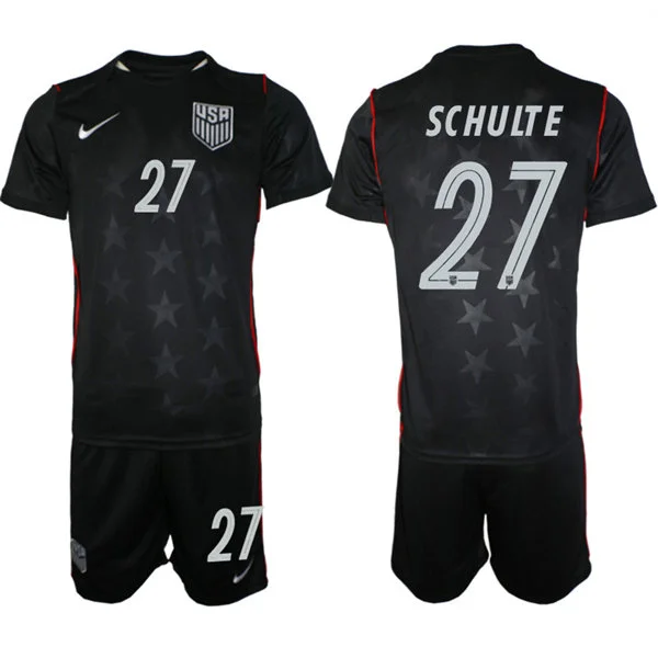 Mens USA National Team #27 Patrick Schulte Away Navy 2026 FIFA World Cup Soccer Jersey Kit