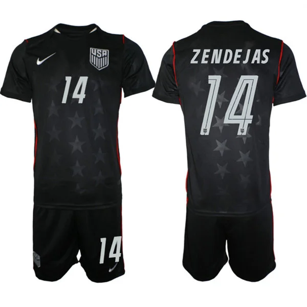 Mens USA National Team #14 Alex Zendejas Away Navy 2026 FIFA World Cup Soccer Jersey Kit