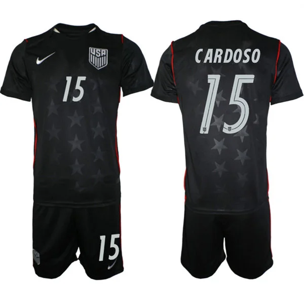 Mens USA National Team #15 Johnny Cardoso Away Navy 2026 FIFA World Cup Soccer Jersey Kit