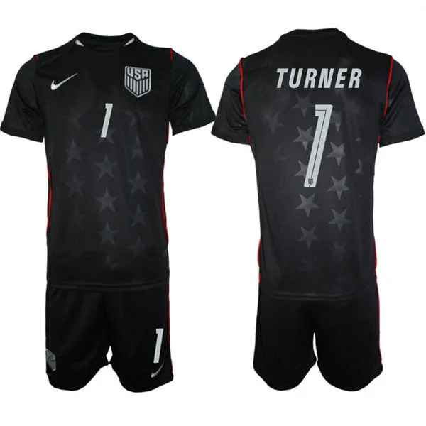Mens USA National Team #1 Matt Turner Away Navy 2026 FIFA World Cup Soccer Jersey Kit