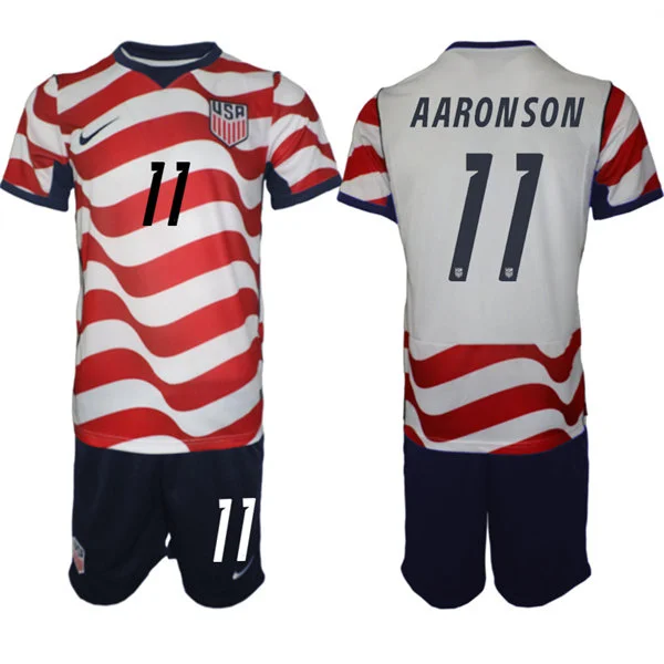 Mens USA National Team #11 Brenden Aaronson Home White 2026 FIFA World Cup Soccer Jersey Kit