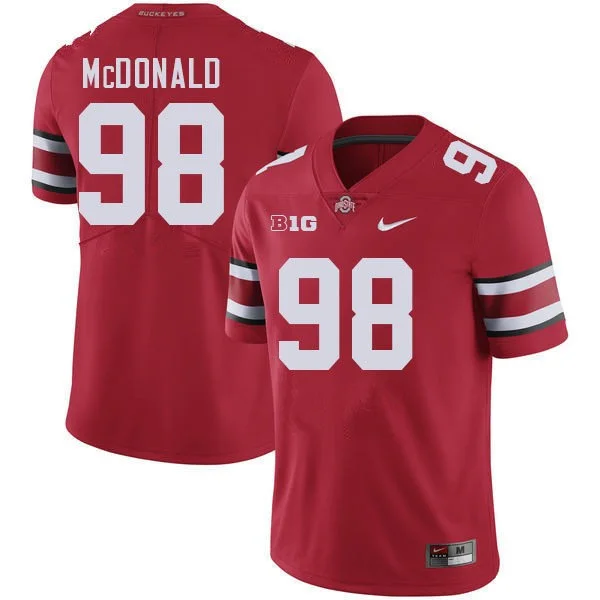 Ohio State Buckeyes #98 Kayden McDonald 2025 Scarlet Nike F.U.S.E. Limited College Football Game Jersey