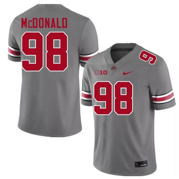 Ohio State Buckeyes #98 Kayden McDonald 2025 Alternate Gary Nike F.U.S.E. Limited College Football Game Jersey