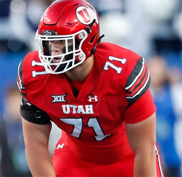 Utah Utes #71 Caleb Lomu 2025 XII Red College Football Game Jersey