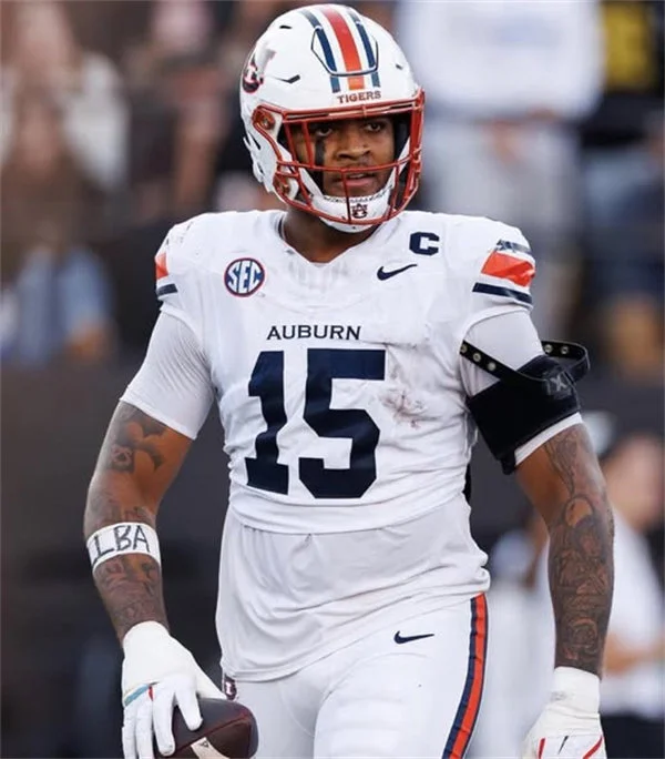 Auburn Tigers #15 Keldric Faulk Nike 2025 White Football Game Jersey