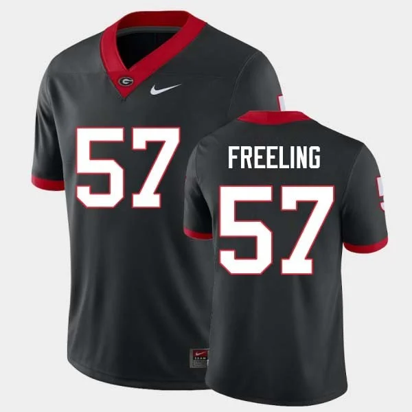 Mens Georgia Bulldogs #57 Monroe Freeling Black Football Game Jersey