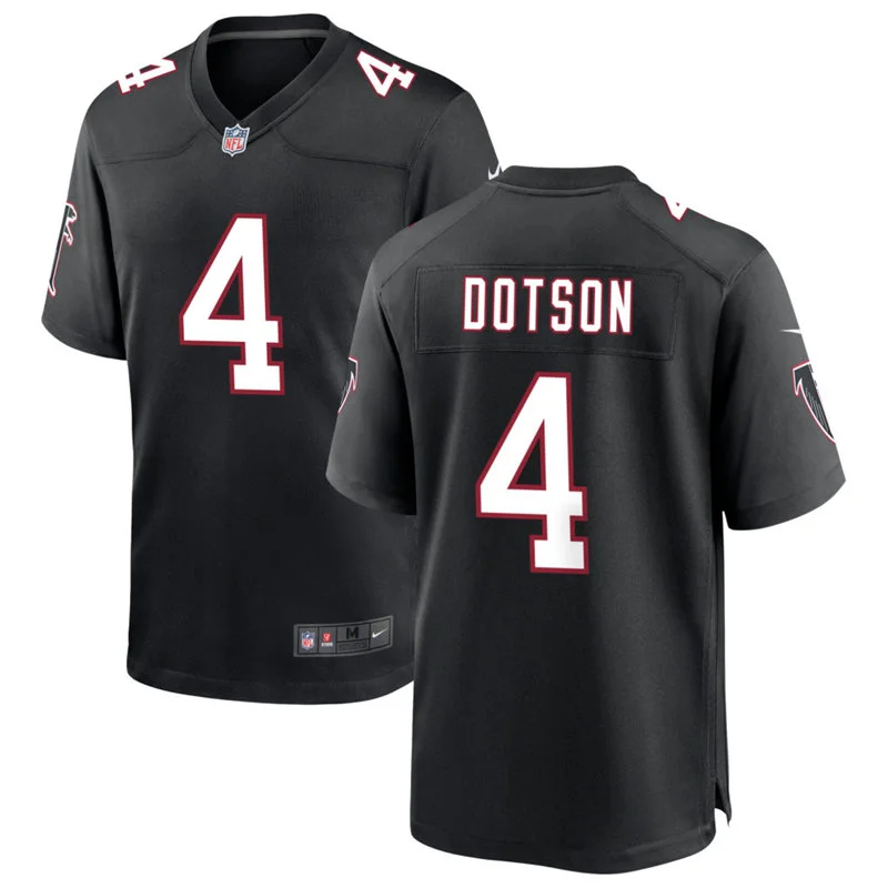 Men's Atlanta Falcons #4 Jahan Dotson Nike Black Throwback Vapor F.U.S.E. Limited Jersey