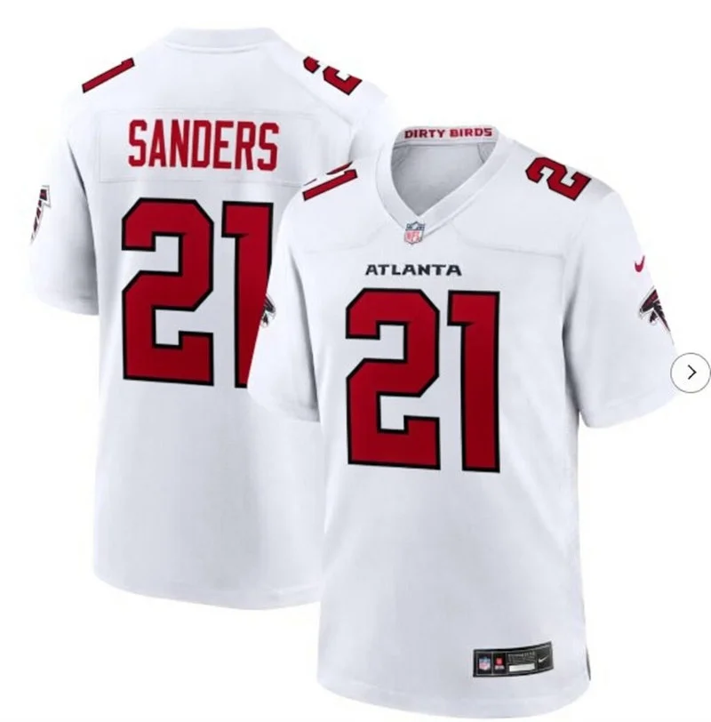 Youth Atlanta Falcons Retired Player #21 Deion Sanders Nike 2026 White Limited Jersey