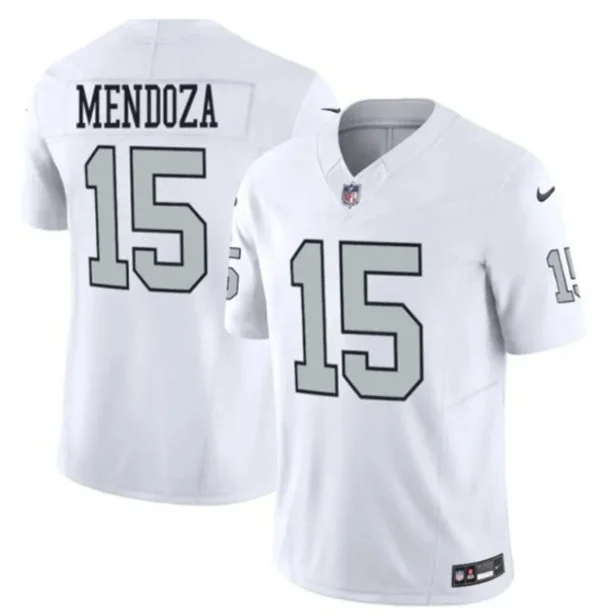 Youth Las Vegas Raiders #15 Fernando Mendoza Nike White Silver Alternate Limited Jersey
