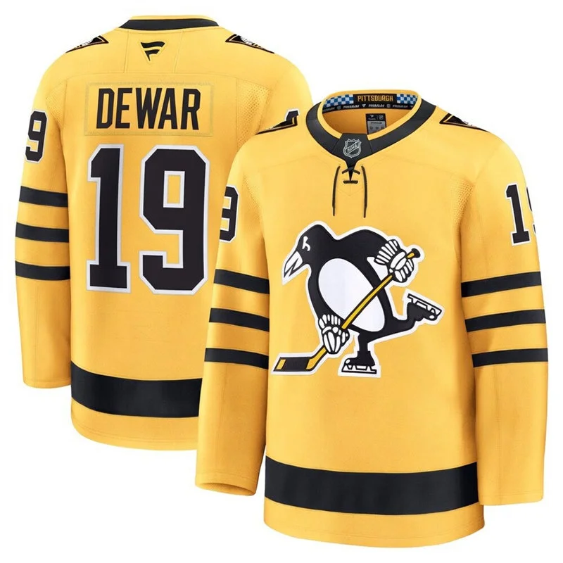 Mens Pittsburgh Penguins 19 Connor Dewar Fanatics Gold Alternate Premium Jersey