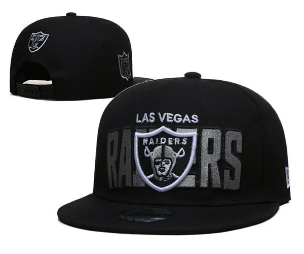Las Vegas Raiders Wordmark Black Snapback Hat GS2604 (1)