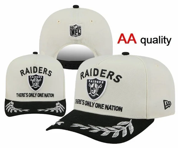 Las Vegas Raiders Cream Black There's Only One Nation Snapback Hat YD316211(5)