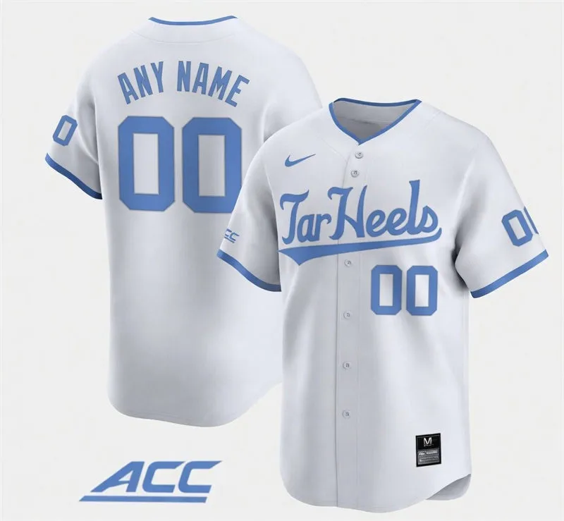 North Carolina Tar Heels Custom White Tar Heels Baseball Limited Jersey