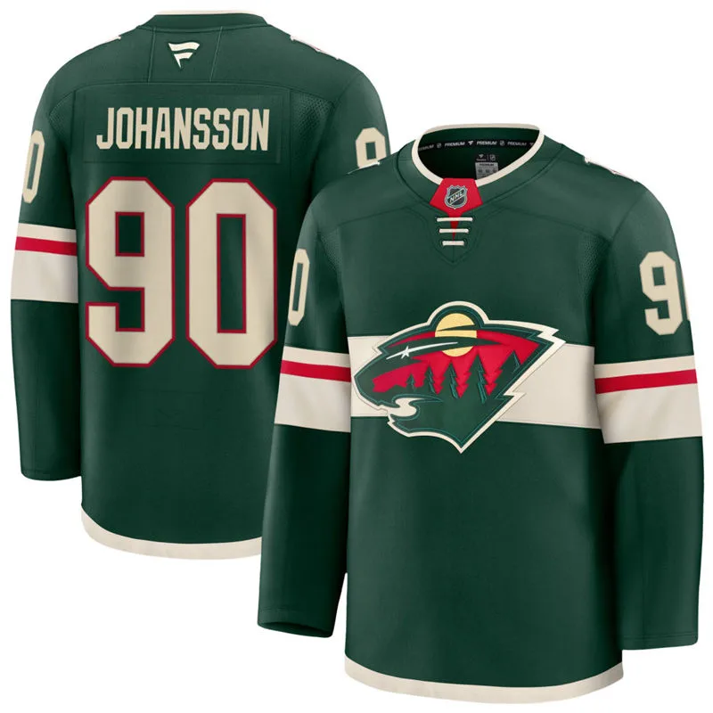 Men's Minnesota Wild #90 Marcus Johansson Fanatics Home Green Premium Jersey