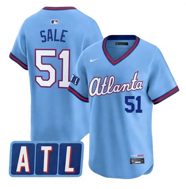 Mens Atlanta Braves #51 Chris Sale 2026 Blue City Connect 2.0 Limited Jersey