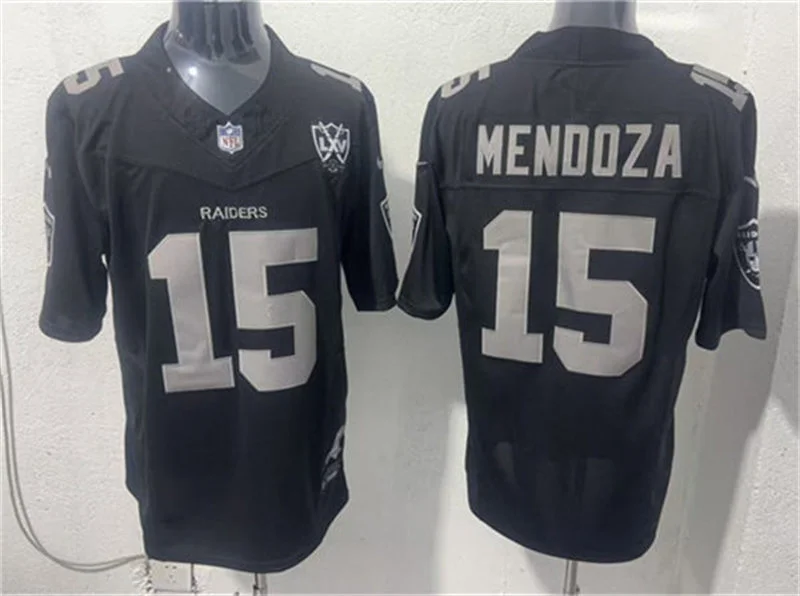 Men's Las Vegas Raiders #15 Fernando Mendoza Black 65TH Anniversary Gratitude F.U.S.E. Limited Jersey