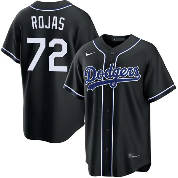 Mens Los Angeles Dodgers #72 Miguel Rojas 2026 Black Carbon Fashion Limited Jersey