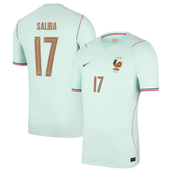 Mens France National Team #17 William Saliba Green Away 2026 FIFA World Cup Soccer Jersey