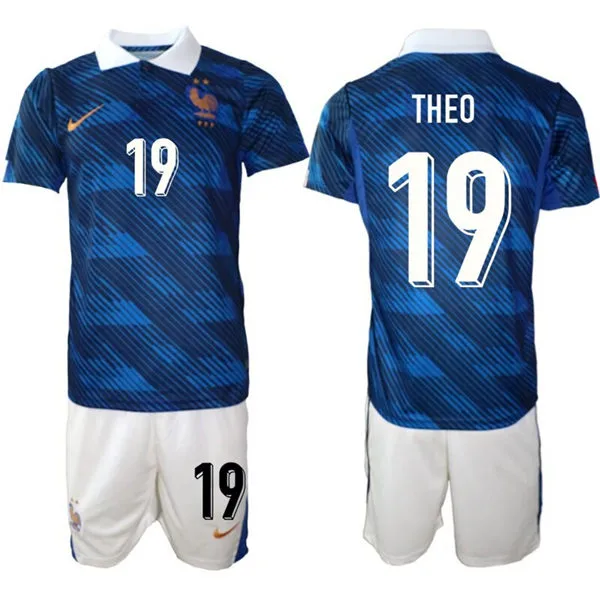 Mens France National Team #19 Theo Hernandez Home Blue 2026 FIFA World Cup Soccer Jersey